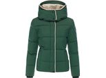 Winterjacke Ragwear "Gleama Youmodo", Damen, Gr. L (40), FlaschengrüN, Obermaterial: 100% Polyester. Innenfutter: 100% Polyester. Wattierung: 100% Polyester, Tailliert HüFtlang, Hoch Geschlossener Ausschnitt, Eng RippstrickbüNdchen, Jacken Winterjacke, Wasserdichte Damen Steppjacke Mit Abnehmbarer Kapuze