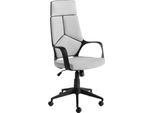 Sedia Girevole Da Ufficio Angel Cerdá In Tessuto Grigio Chiaro E Pvc Nero 4076