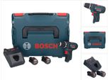 Bosch Gsr 12V-15 Professional Trapano Avvitatore A Batteria 12V / 30 Nm In Valigetta L-Boxx + 2X Batterie Gba 3,0 Ah + Caricabatterie Gal 1230 Cv