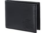 Oxmox Pelle Portafoglio Leather PocketböRse Turtle Embossed Black Nero