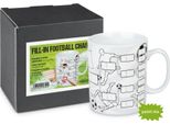 KöNitz Fill Football Table Self Made Mug, Tazza, Tazza Da Caffè, 6 Penne, Porcellana, 490 Ml, 11 5 330 2287