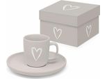Ppd Pure Heart Taupe Matte Espresso, Con Piattino, Tazza Da Espresso, Mug, Tazza Da Caffè, 75 Ml, 604618