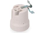 Edm E27 Porta Lampada Da Soffitto In Porcellana Bianco Bianco Taglia Unica