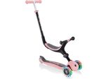 Globber GO-UP Foldable Lights - Triciclo 3 In 1, 120/80 Mm, Abec 5, 3 Ruote, Regolabile In Altezza, Ruote A Led, Rosa Pastello