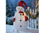 Pupazzo Di Neve A Led 140 Cm In Tessuto - Impermeabile - Per Uso Interno Ed Esterno - A Batteria / Timer