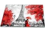 Piastra Di Copertura Del Piano Cottura Piastra Di Copertura Del Piano Cottura In Ceramica 2 Pezzi 80X52 Torre Eiffel Rosso