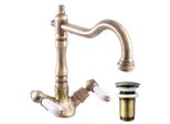 SlezáK-Rav Miscelatore Per Lavabo SlezáK Rav Morava Retro MK521/8SM Colore: Ottone Vecchio, Dimensione: 1/2''