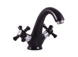 SlezáK-Rav Miscelatore Per Lavabo SlezáK Rav Morava Retro MK328CMATC Colore: Nero Opaco/Cromo, Dimensione: 3/8''