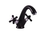 Miscelatore Per Lavabo Morava Retro, Colore: Nero Opaco/Cromo, Dimensione: 3/8'' (MK128.0CMATC)