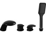 Dunaj - Miscelatore Per Vasca A 4 Fori, A Cascata, Nero - Opaco D471.0PCMAT, Rav SlezáK