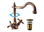 SlezáK-Rav Miscelatore Per Lavabo SlezáK Rav Morava Retro MK321/8SM Colore: Ottone Vecchio, Dimensione: 1/2''