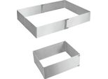 Telaio Per Torte Metaltex Rettangolare In Acciaio Inox Regolabile, 41 X 29,6 X 8,5 Cm