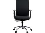 Sedia Da Ufficio Ergonomica Girevole Riverton F/L/Al, Braccioli Regolabili, Base In Alluminio, Seduta Scorrevole (Avanti-Indietro), Nero