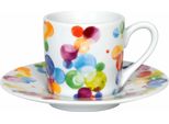 Tazza Da Espresso KöNitz Bolle Colorate, Tazza Da Espresso, Tazza Con Piattino, Porcellana, Colorata, 85 Ml, 11 5 053 2708