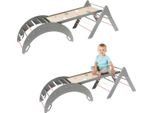 Arco Di Arrampicata Altalena In Legno + Scivoli Bifacciali + Triangolo Di Arrampicata Per Bambini | Parco Giochi | Giocattoli Montessori | Tavola A Dondolo