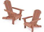 Costway Set Di 2 Sedie Adirondack Pieghevoli, Sedie Da Giardino Con Portata Di 180 Kg, Sedie Da Giardino Con Schienale Alto E Braccioli Larghi