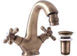 Morava Retro - Miscelatore Per Bidet Con Scarico, Ottone Vecchio (Bronzo) MK143.0SM, Rav SlezáK