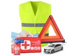 Set 3 In 1 Per Auto - Kit Di Pronto Soccorso Per Auto, Gilet Di Segnalazione, Triangolo Di Segnalazione - Kit Di Soccorso E Accessori Per Incidenti Per Auto