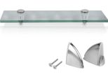 Mensola In Vetro 60X10X0,8 Cm Con Supporto Mensola In Vetro Mensola Da Parete Mensola Da Bagno Mensola Da Appendere Vetro Smerigliato