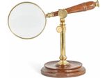 Authentic Models Lente D'ingrandimento Con Supporto, Lente D'ingrandimento, Legno, Ottone, Vetro, AC099A