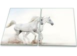 Piastra Di Copertura Del Piano Cottura In Ceramica 2 Pezzi 2X40X52 Animali Bianco Coprire Il Vetro Splashback