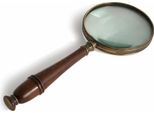 Authentic Models Lente D'ingrandimento Bronzata, Lente D'ingrandimento, Legno, Ottone, Vetro, AC099B