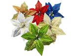 Fiori Di Natale In Tessuto Poinsettia Decorazioni Per L'albero Di Natale