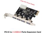 Scheda Di Espansione Da PCI-E A 4 Porte USB3.0 Scheda Adattatore Da Pci Express A USB3.0 Con Ampia Interfaccia Di Alimentazione A 4 Pin Per Pc Desktop