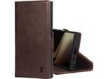 Torro Custodia In Pelle Per Galaxy S24 Ultra (Con Funzione Stand) - Marrone Scuro