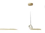 Lampada A Sospensione, Design Moderno E Minimalista, Led Ad Alta Efficienza Energetica, A-L100Cm-Oro, Dimmerabile Con Telecomando