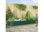 Vidaxl Letto Da Giardino Rialzato Verde 320 X 80 X 44 Cm In Acciaio