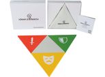 Ideen.Kollektiv Triangolo Drammatico - 4 Triangoli In Legno Per La Visualizzazione Dei Ruoli Secondo Karpman, Estensione Della Lavagna Di Sistema Per Coaching, Supervisione E Terapia