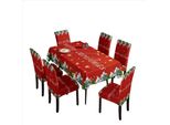 Inf Set Decorativo Natalizio: Tovaglia E Coprisedie Con Albero Di Natale