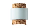 Applique Da Parete Con Paralume In Rattan E Tessuto Verde Acqua Chiaro, Con Cavo, Spina E Interruttore – Stile Naturale Boho, Portalampada E27 “VÉLa”