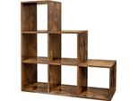 Vasagle Scaffale A Scala, Libreria Con 6 Cubi, Scaffale In Piedi, Scaffale A Scala, Pannello Per Ambienti, Scaffale A Cubo, Free Standing Per Ufficio, Soggiorno