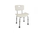 Mobiclinic, Sedia Da Doccia Con Schienale, Olivo, , Regolabile In Altezza, Con Tappi In Gomma Antiscivolo, Sedia Da Bagno In Alluminio E Pvc, Sgabello Da Bagno, Bianco