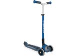 Globber Master Lights - Monopattino Per Bambini, 125/80 Mm, Abec 5, 3 Ruote, Regolabile In Altezza, Ruote Illuminate A Led, Blu Scuro