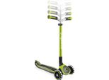 Globber Master Lights - Monopattino Per Bambini, 125/80 Mm, Abec 5, 3 Ruote, Regolabile In Altezza, Ruote Illuminate A Led, Verde
