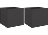 Vidaxl Fioriera 2 Pezzi Nera 49X47X46 Cm In Acciaio