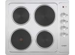 Candy CLE64KX Fornello Elettrico Acciaio Inox Da Incasso 58 Cm Piastra Sigillata 4 Fornelli