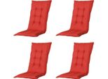 Cuscino Alto Basic Set Da 4 Rosso Circa 123 X 50 Cm, 50% Cotone / 50% Poliestere