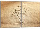 Set Di Piastre Di Copertura Per Fornelli 2X40X52 Cm Copertura Per Piano Cottura In Ceramica Alzatina In Vetro, Beige Spiaggia