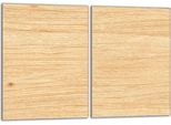 Set Di Piastre Di Copertura Per Piano Cottura 2X40X52 Cm Copertura Per Piano Cottura In Ceramica Alzatina In Vetro, Legno Beige