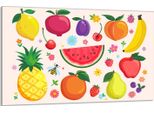 Piastra Di Copertura Del Piano Cottura 80X52Cm 1 Pezzo In Ceramica, Paraschizzi, Color Frutta