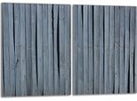 Set Di Piastre Di Copertura Per Piano Cottura 2X40X52 Cm Copertura Per Piano Cottura In Ceramica Alzatina In Vetro, Grigio Legno