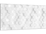 Piastra Di Copertura Del Piano Cottura 90X52 Coperchio Del Piano Cottura In Ceramica Paraspruzzi Piatto In Vetro Tagliere Decorativo, Motivo Bianco
