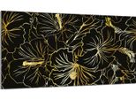 Piastra Di Copertura Del Piano Cottura 90X52 Piastra Di Copertura Del Piano Cottura In Ceramica, Tagliere Decorativo, Fiore Nero
