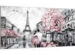 Piastra Di Copertura Del Piano Cottura 90X52 Piastra Di Copertura Del Piano Cottura In Ceramica, Tagliere Decorativo, Paris Pink