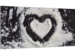 Piastra Di Copertura Del Piano Cottura 90X52 Piastra Di Copertura Del Piano Cottura In Ceramica, Tagliere Decorativo, Cuore Nero