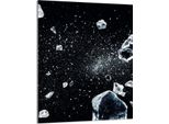 Piastra Di Copertura Del Piano Cottura 40X52 Coperchio Del Piano Cottura In Ceramica Paraspruzzi Piatto In Vetro Tagliere Decorativo, Nero Ghiaccio